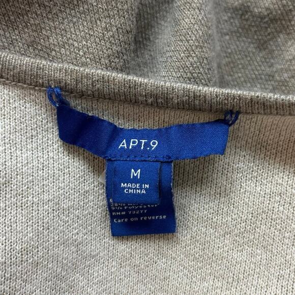 Apt 9 Beige Tan Open Front Long Sleeve Cozy Knitwear Cardigan Sweater Size M - Picture 6 of 7